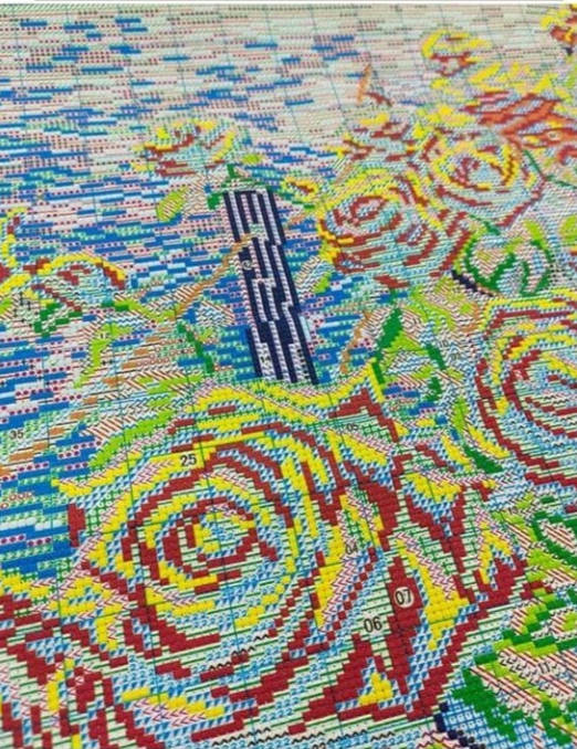 Cross-Stitching: Yellow Roses by the Seaside