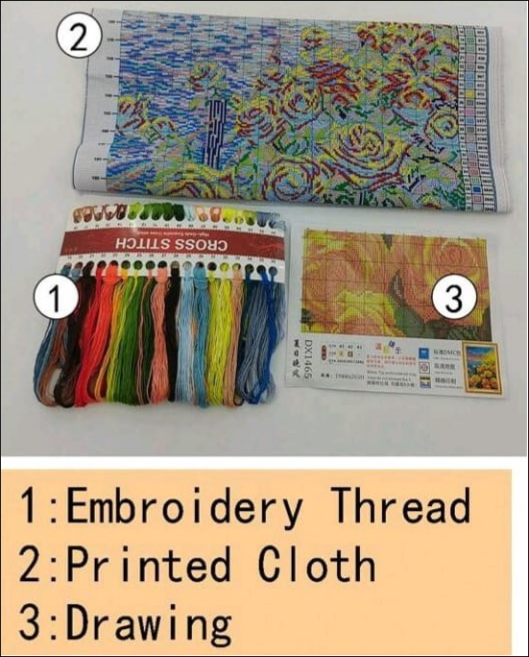 Cross-Stitching: Yellow Roses by the Seaside