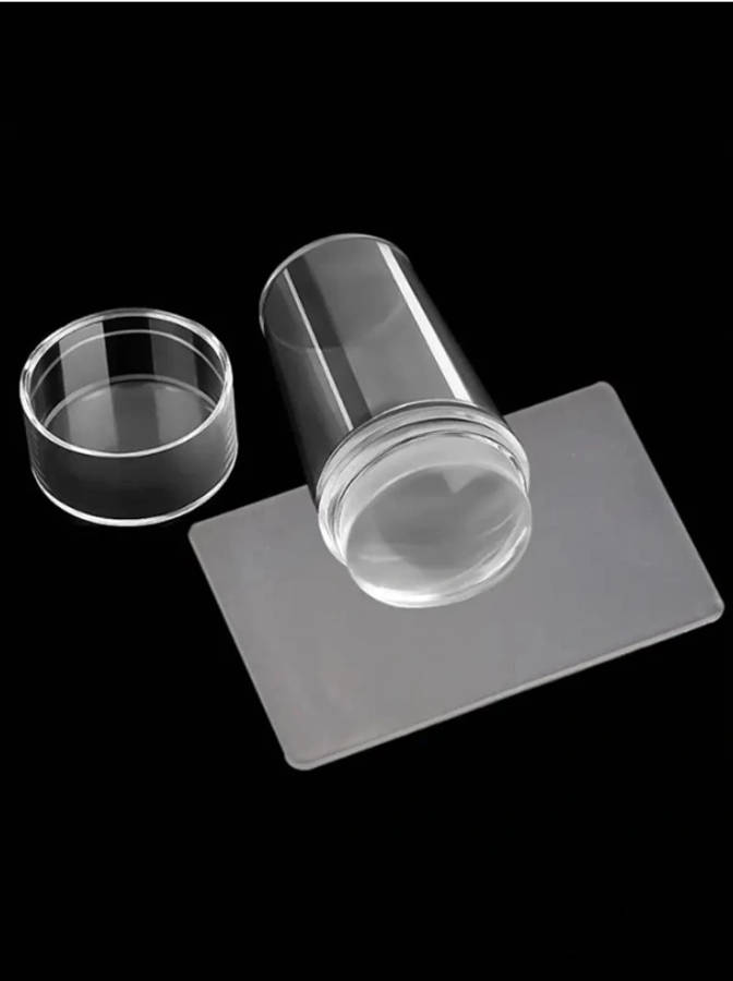 Clear Silicone Nail Art Stamper & Scraper Set