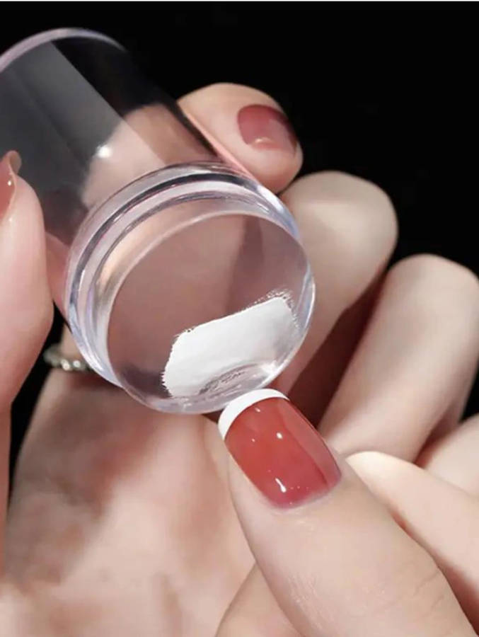 Clear Silicone Nail Art Stamper & Scraper Set