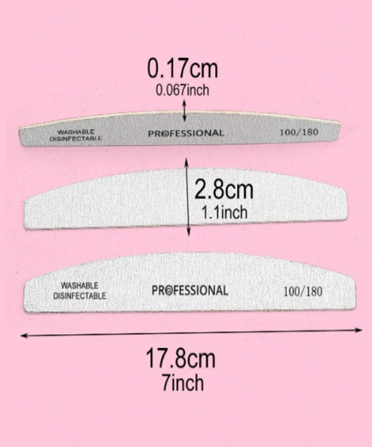 5pcs Professional Wood Nail File Set  Dual Grit 100/180