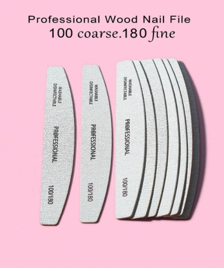 5pcs Professional Wood Nail File Set  Dual Grit 100/180