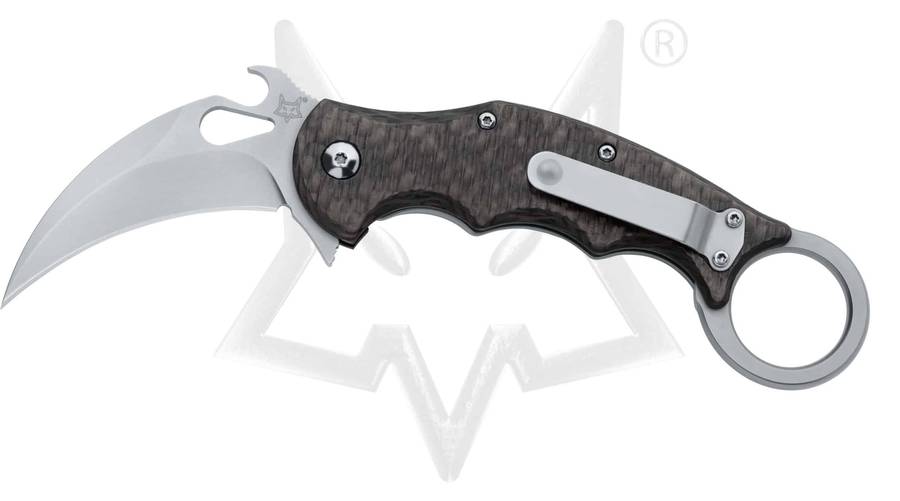 Fox Karambit Frame Lock with Carbon Fibre Handle Bead Blasted Blade FX-599TICS