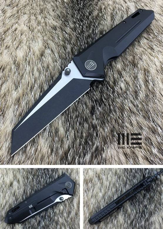We Knife 609I Black Handle Black Satin Blade Knife