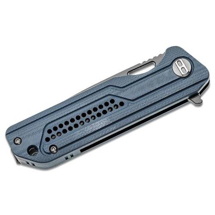 BESTECH Circuit D2 Milled Blue Contoured G10 Handle - BG35B-2