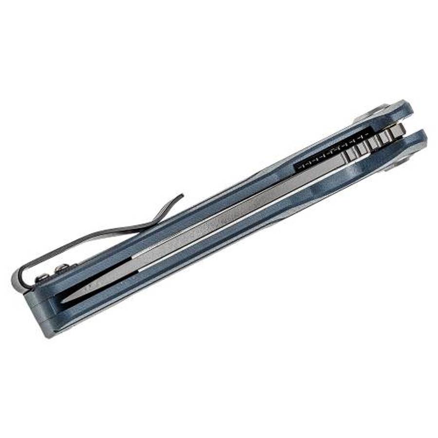 BESTECH Circuit D2 Milled Blue Contoured G10 Handle - BG35B-2