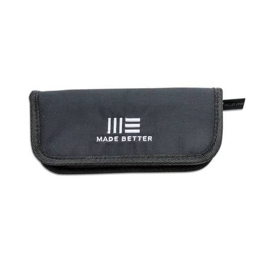 We Knife Nylon Pouch Black Zipper  Includes Cloth and Stickers