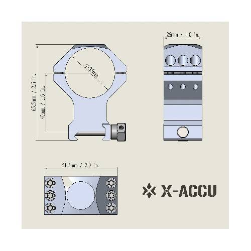 35mm X-accu High Profile Picatinny Rings - Sctm-32