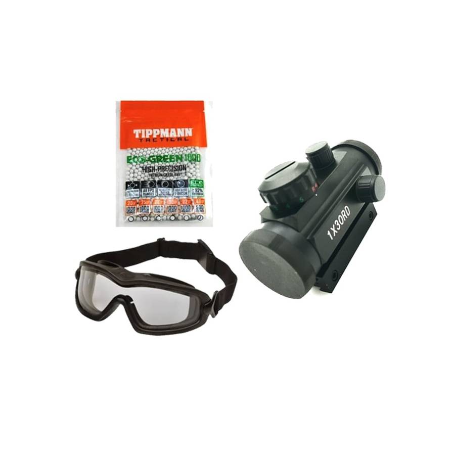 ASG Tactical Protective Goggles Clear  17009 with BBS Combo