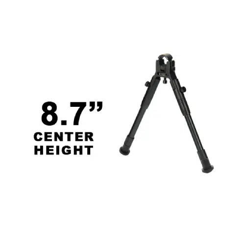 UTG New Gen Reinforced Clamp On Bipod, Rubber Feet, Cent HT 8.7"-10.2" - TL-BP08S-A