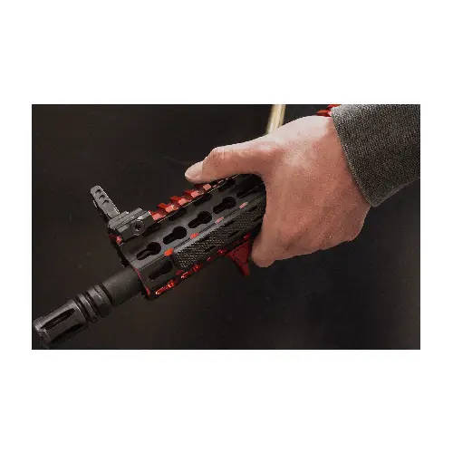 UTG Sporting Type Ultra Slim Angled Foregrip, Keymod, Matte Red - MT-AFGK01R