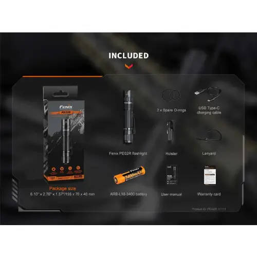 Fenix PD32R LED Flashlight (Reddish Brown)