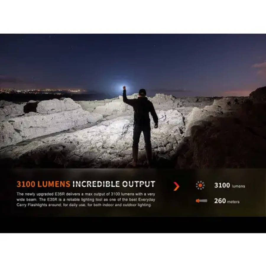 Fenix E35R LED Flashlight (Glacier Blue)