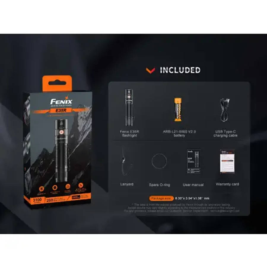 Fenix E35R LED Flashlight (Glacier Blue)