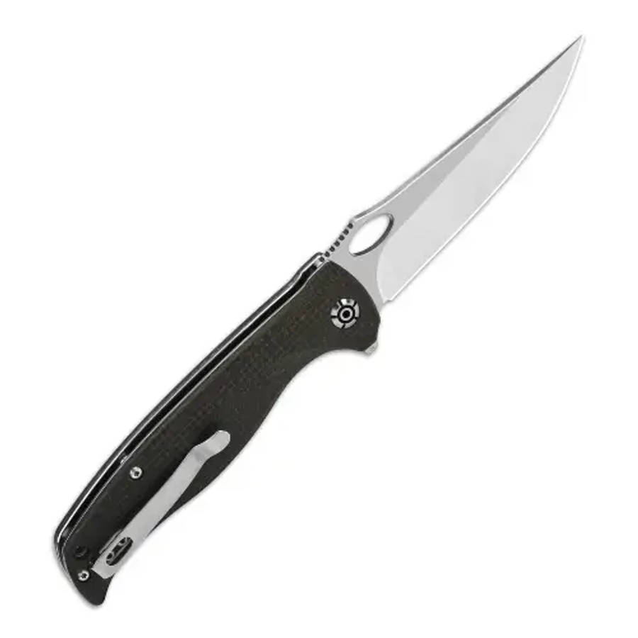 QSP Gavial Liner Lock, D2 2 Tone Satin, Dark Brown Micarta - QS126-D1