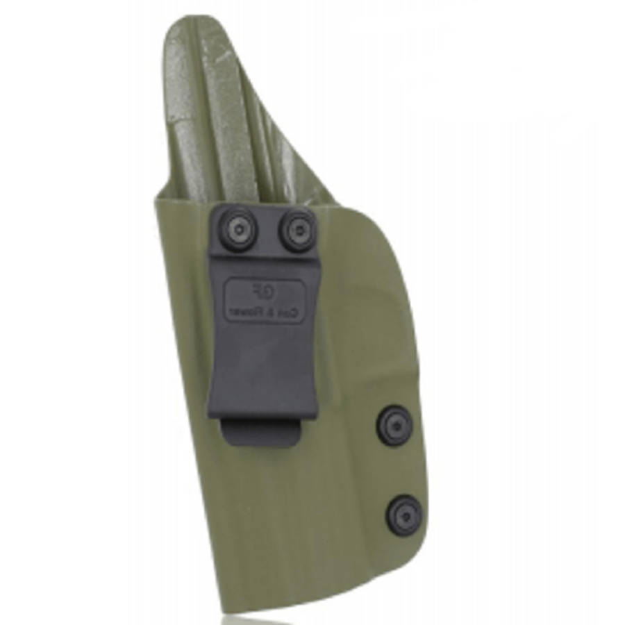 CZ P10C IWB, Kydex, 1.5 inch plastic clip, Right Hand, Army Green-RF-KIP10CAC