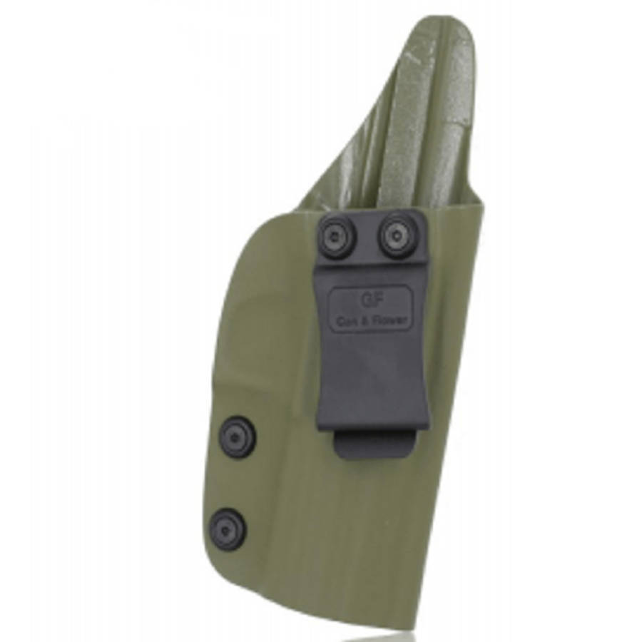 CZ P10C IWB, Kydex, 1.5 inch plastic clip, Right Hand, Army Green-RF-KIP10CAC