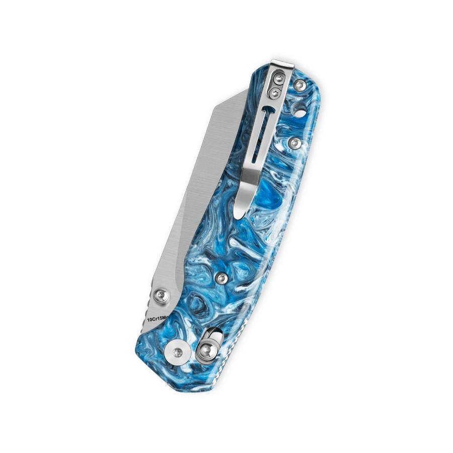 Bestechman Cicadas Wing BMK06Q  Blue Resin Handle Folding Knife