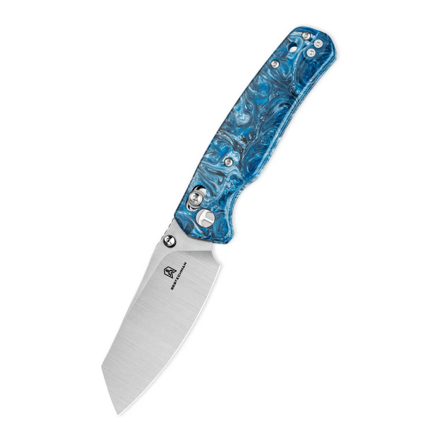 Bestechman Cicadas Wing BMK06Q  Blue Resin Handle Folding Knife