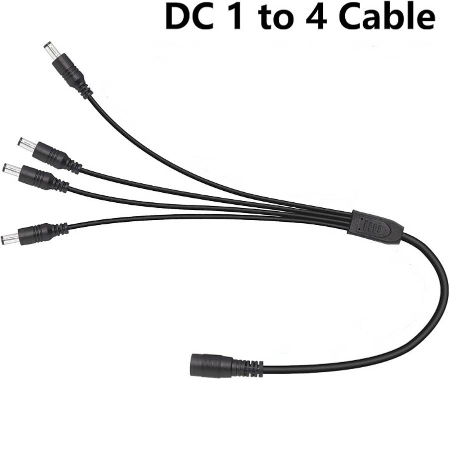 XF000057 1 Female To 4 Male DC Power Y Splitter Cable