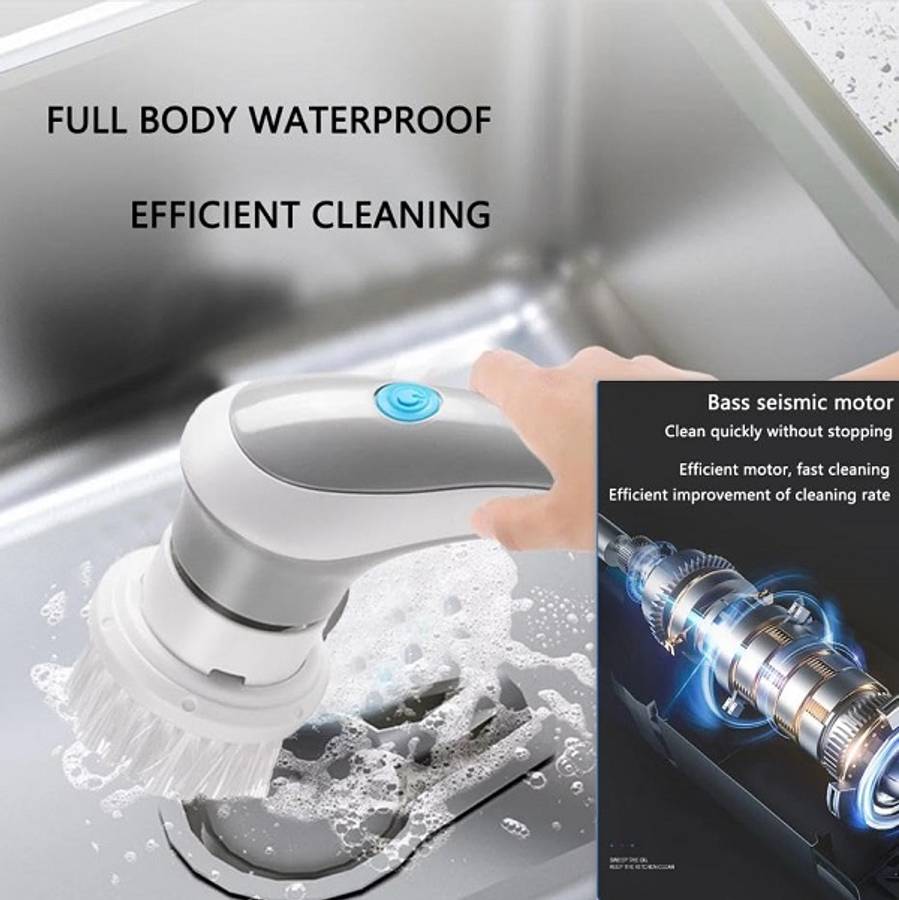 XM280 Rechargeable Handheld Electric Cleaning Brush With 3 Cleaning Heads