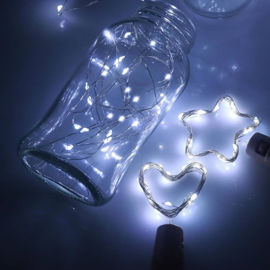 ZYF-D235 White 3M Copper Wire Cork Bottle Fairy Lights Pack of 50