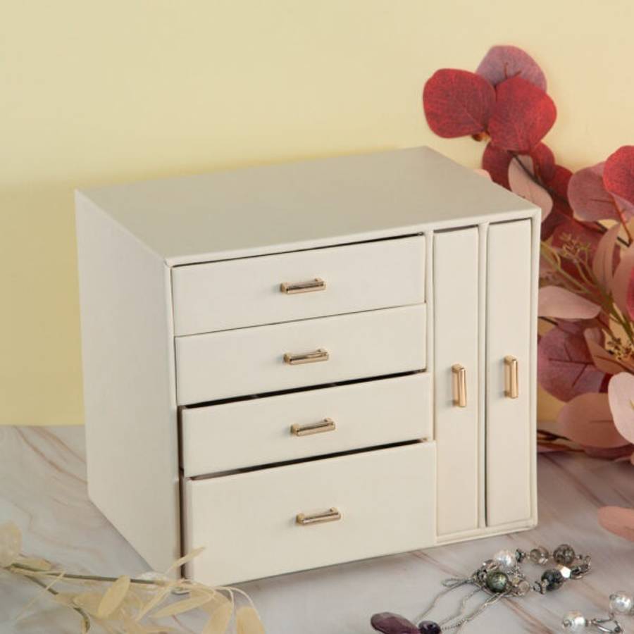 YD452915 Stacked 6 Compartment Drawer Jewellery Box 26.5cm x 18cm x 23cm