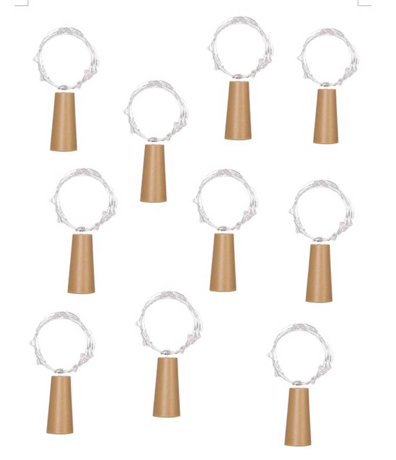ZYF-D235 White 3M Copper Wire Cork Bottle Fairy Lights Pack of 50