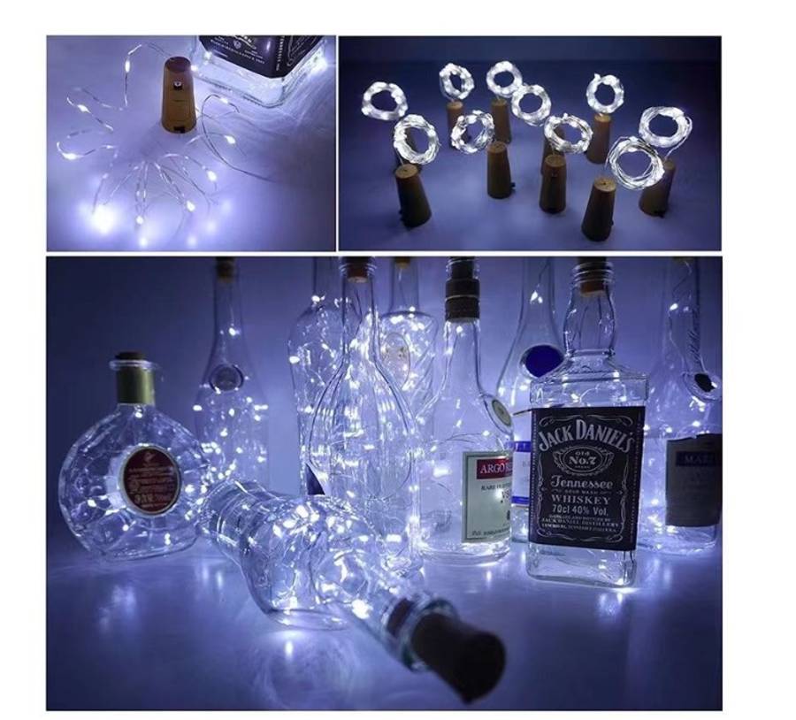 ZYF-D235 White 3M Copper Wire Cork Bottle Fairy Lights Pack of 50