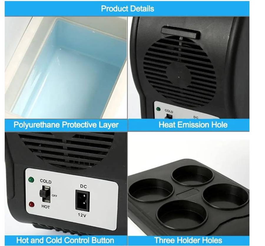 6L Portable Electronic Cooling & Warming Fridge 12V