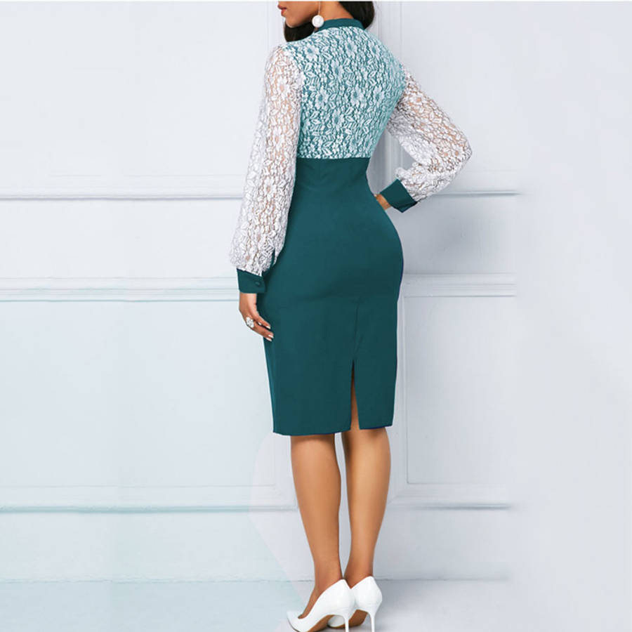 Panel Back Slit Sheath Dress