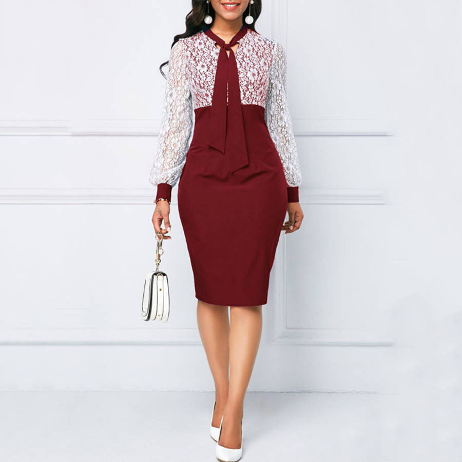 Panel Back Slit Sheath Dress