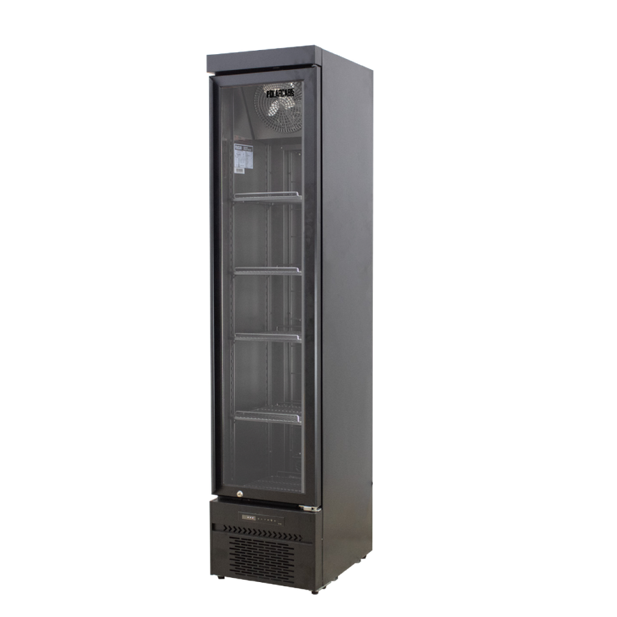 *POLARCAB* Single Door Fridge - SLIM LINE BLACK