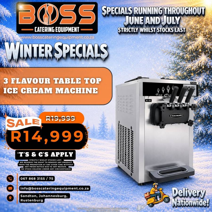 3 Flavour Table Top Ice Cream Machine