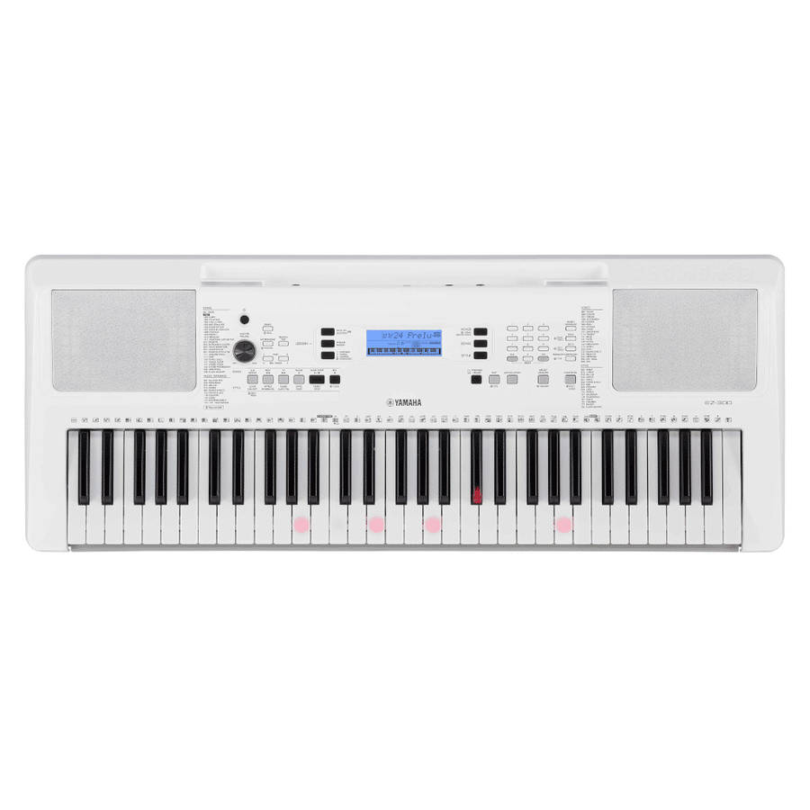 Yamaha EZ-300 61-Key Beginner Keyboard with Lighted Keys - White