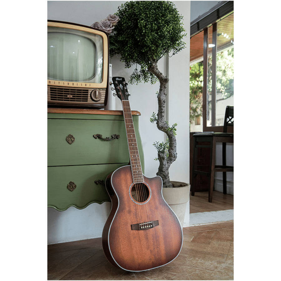 Cort GA-MEDX Mahogany Acoustic-Electric Guitar - Open Pore Mahogany