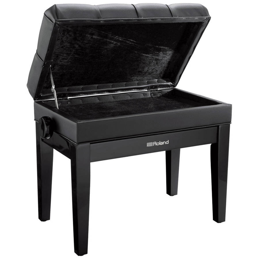 Roland RPB-500 Adjustable-Height Piano Bench with Storage Compartment - Polished Ebony