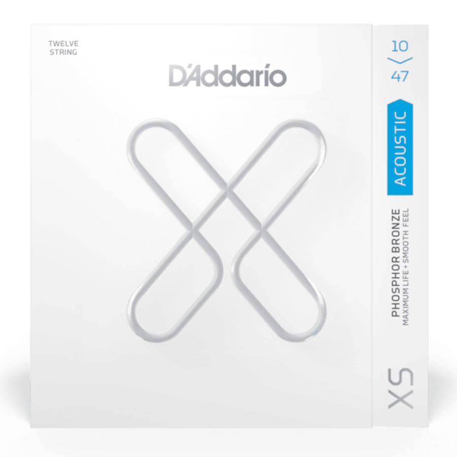 D'Addario XS 12-String Phosphor Bronze Coated Acoustic Guitar Strings - (10-47)