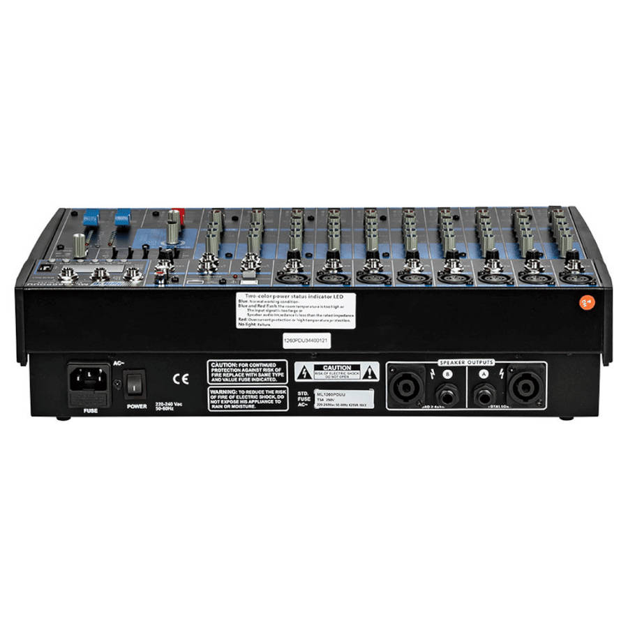 Hybrid ML1260 PDUU 12-Channel 600W Powered Mixer with USB