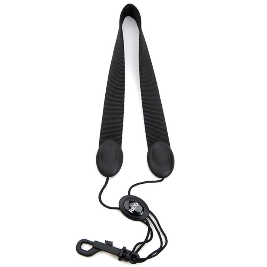 D'addario Fabric Saxophone Neck Strap - Black - Snap Hook