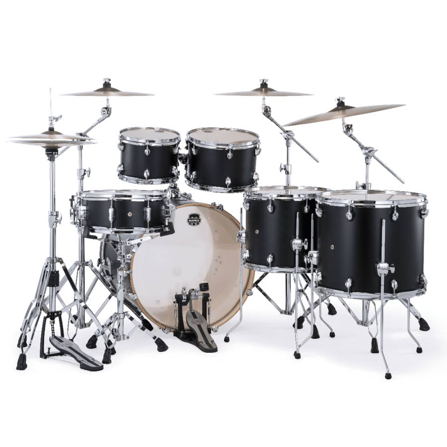 Mapex Mars Maple 6-Piece Studioease Shell Pack (Excludes Hardware and Cymbals) - Matt Black