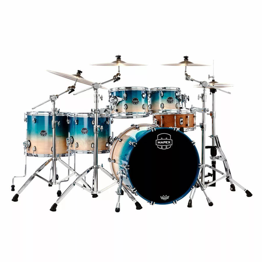 Mapex SATURN Studioease 5-Piece Drum Kit - Aqua Fade (Hardware, Cymbals & Snare Excluded)
