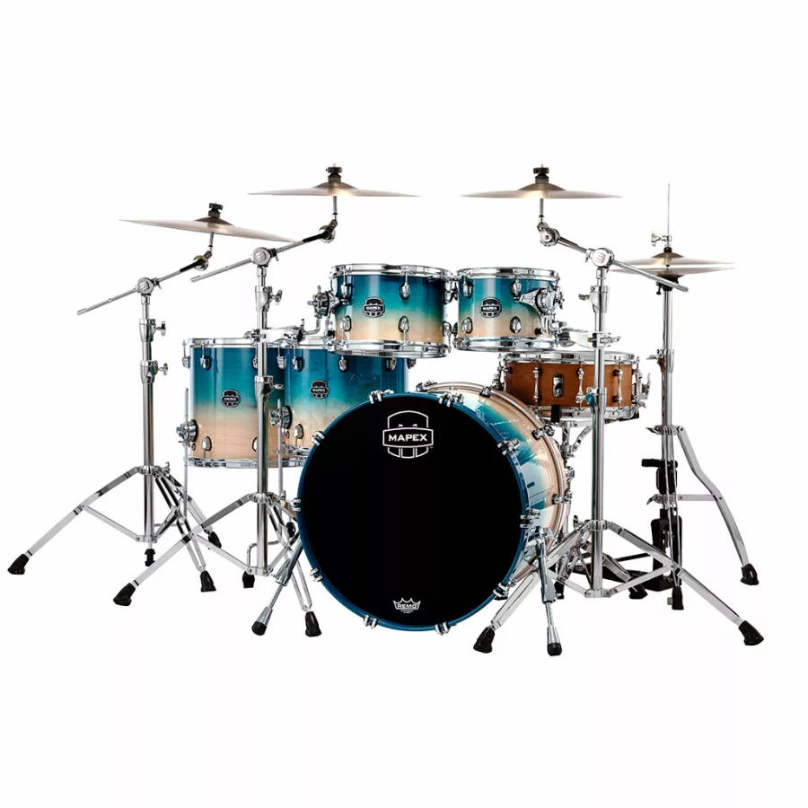 Mapex SATURN Studioease 5-Piece Drum Kit - Aqua Fade (Hardware, Cymbals & Snare Excluded)