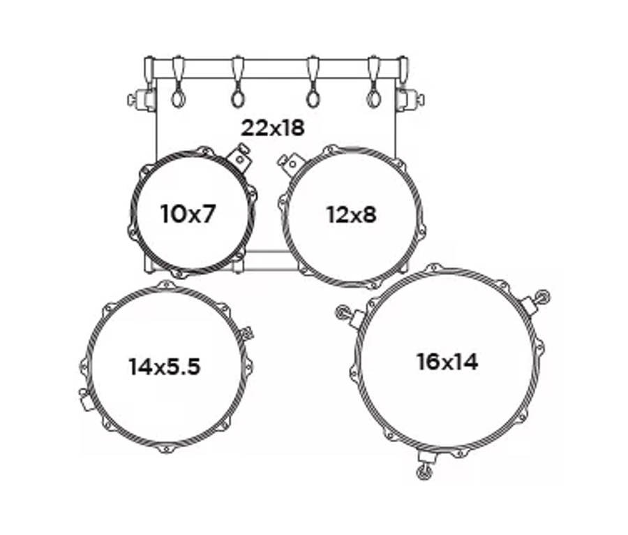 Mapex Mars Maple 5-Piece Rock Shell Pack Drum Kit (Excludes Hardware and Cymbals) - Midnight Blue