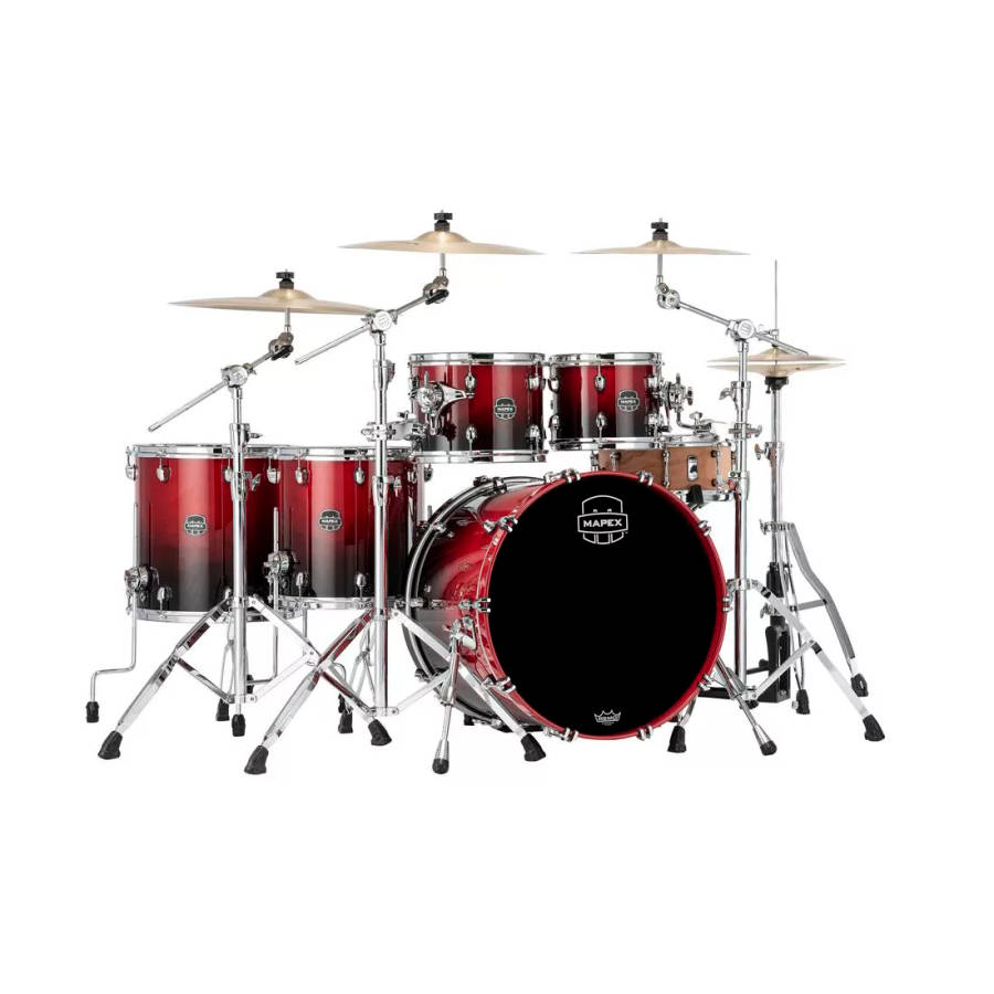 Mapex Saturn Studioease 5-Piece Shell Pack Drum Kit - Scarlet Fade (Hardware, Cymbals & Snare Exc...