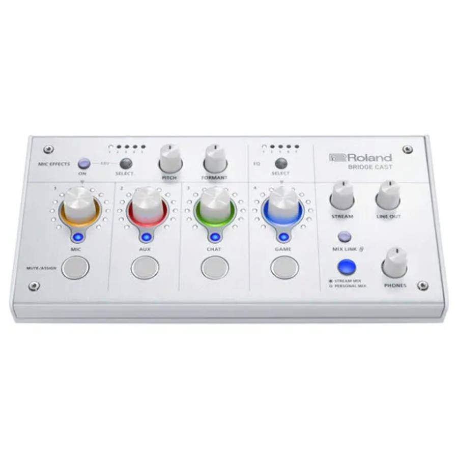 Roland Bridge Cast Dual-Bus Gaming Audio Mixer - Ice White