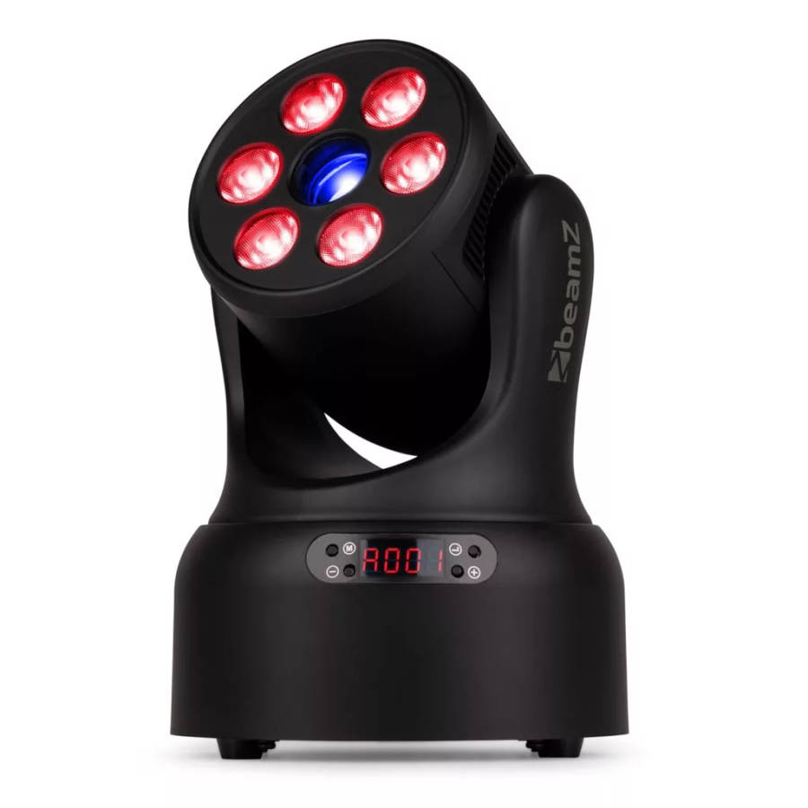 Beamz Nova68G-BK Moving Head Wash Light with 6x 8Watt RGBW LED Gobo - Black