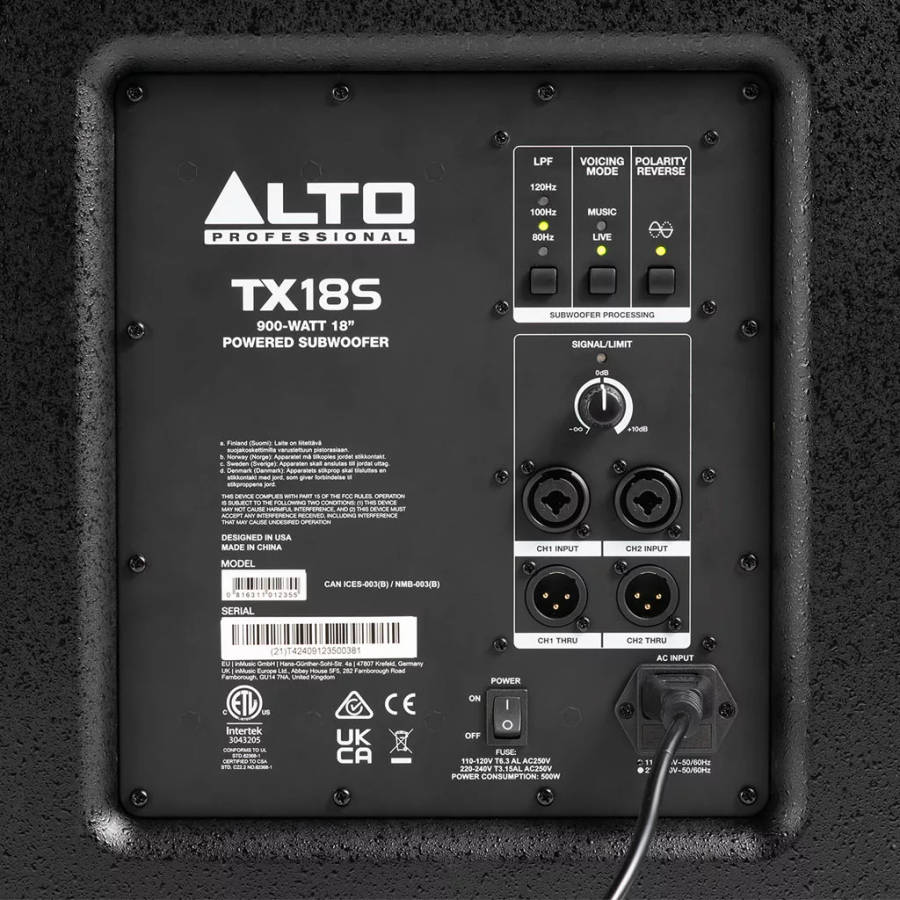 Alto TX18S 900-Watt 18-inch DSP-Enhanced Powered Subwoofer