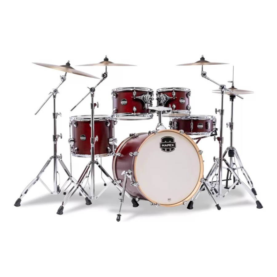 Mapex Mars Maple  5-Piece Fusion Drum Shell Pack  - Merlot Satin (Excludes Hardware & Cymbals)