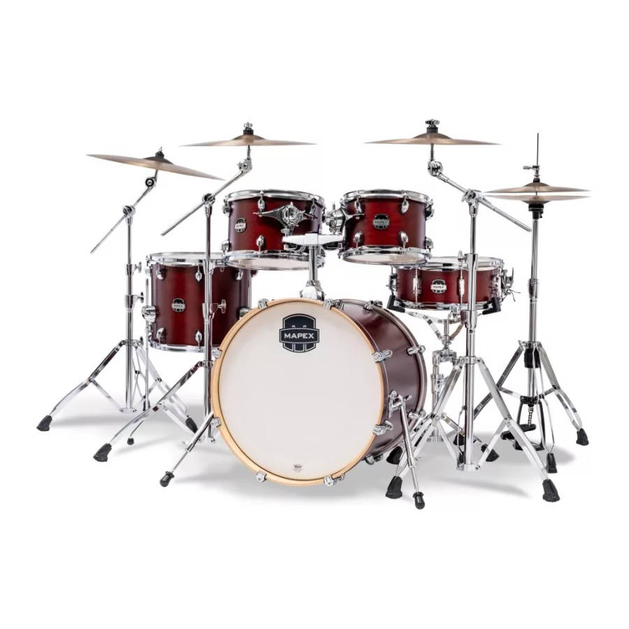 Mapex Mars Maple  5-Piece Fusion Drum Shell Pack  - Merlot Satin (Excludes Hardware & Cymbals)